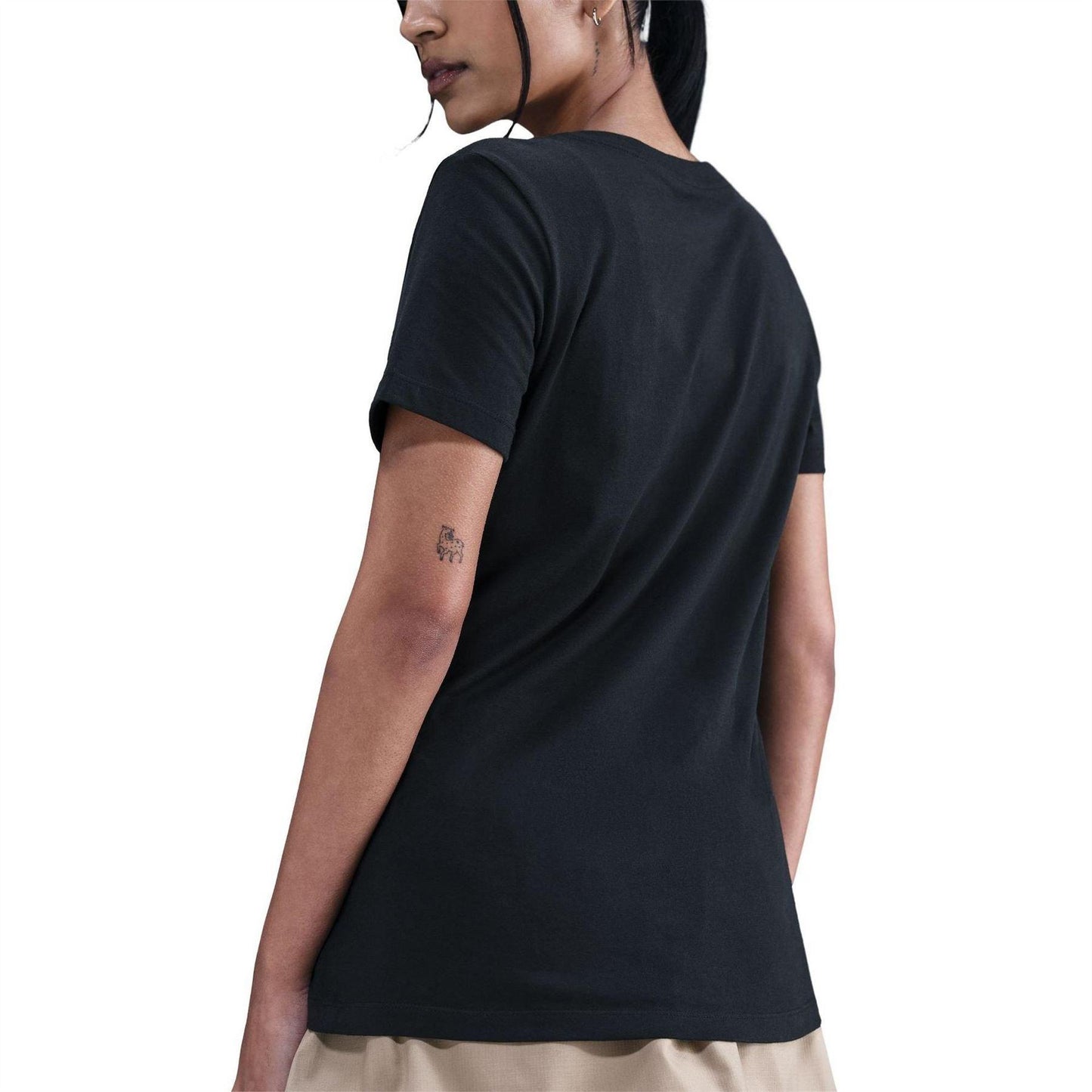 Black - Back - Nike Womens-Ladies Club V Neck T-Shirt