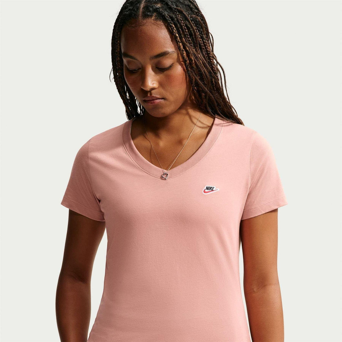 Rose Gold - Front - Nike Womens-Ladies Club V Neck T-Shirt