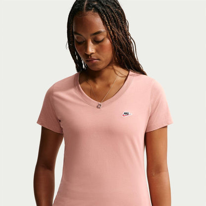 Rose Gold - Front - Nike Womens-Ladies Club V Neck T-Shirt