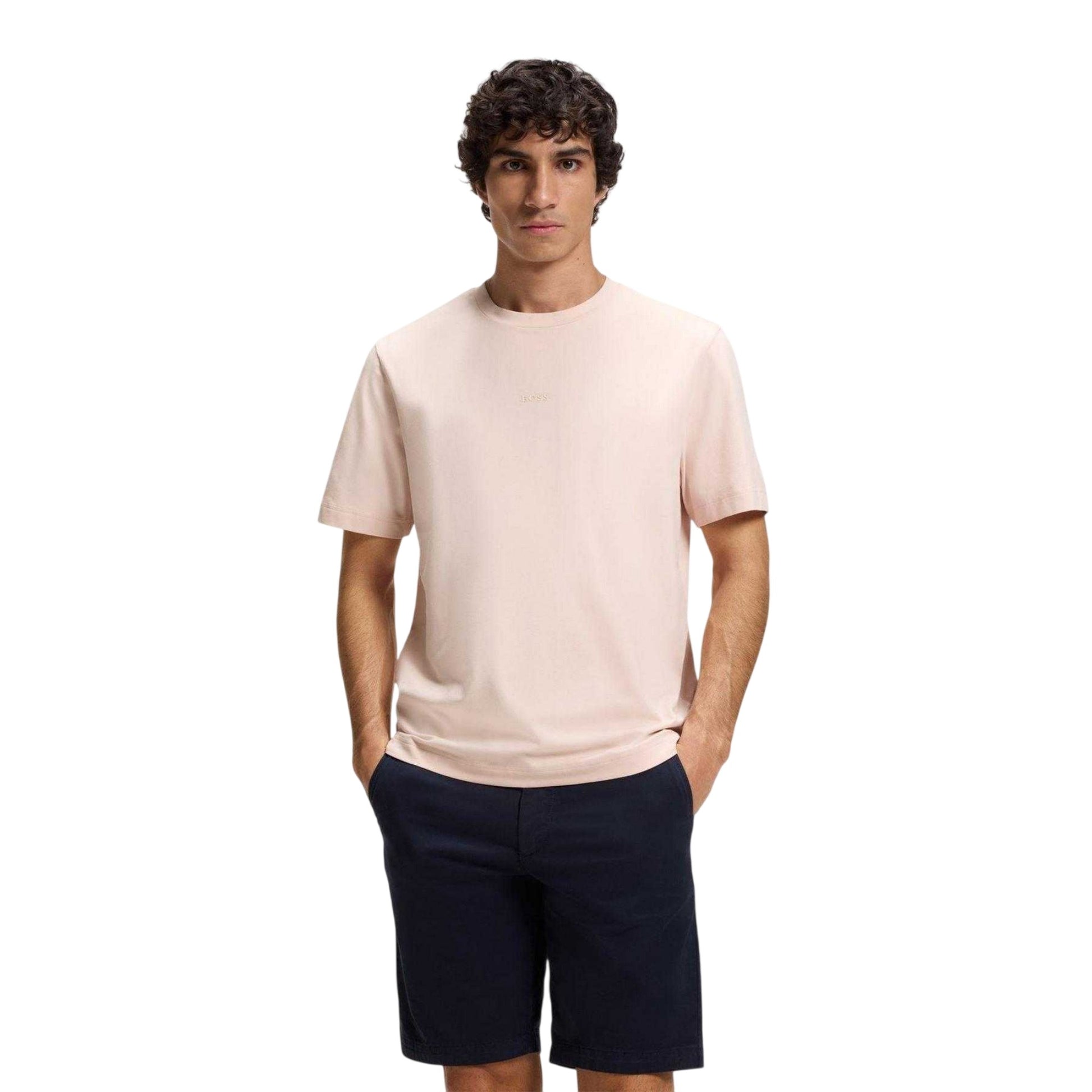 Pink - Side - Boss Mens Oversized T-Shirt