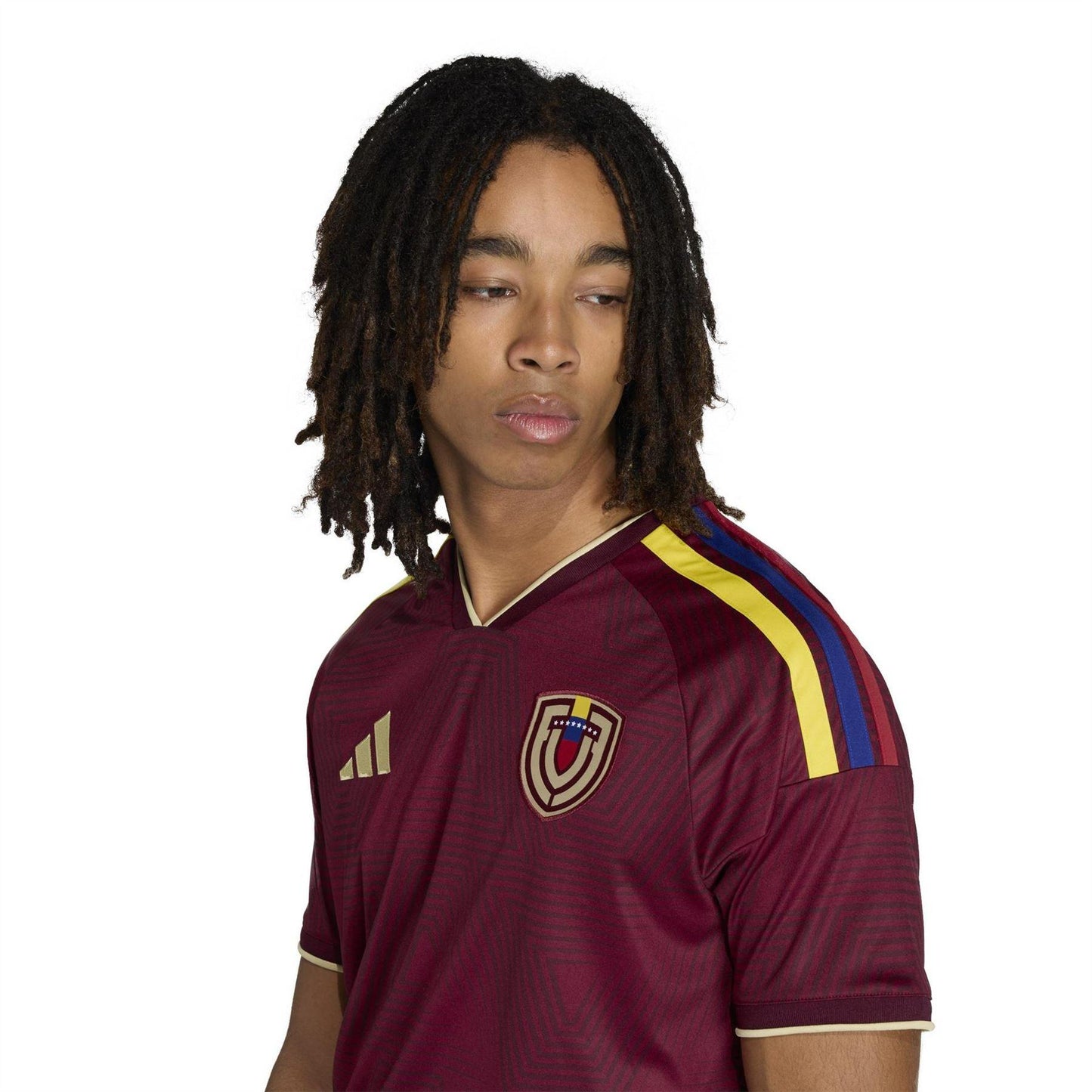 Red-White - Side - Adidas Mens World Cup 2026 Venezuela FA Home Shirt