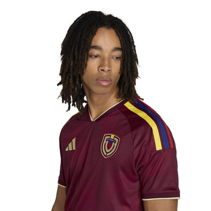 Red-White - Side - Adidas Mens World Cup 2026 Venezuela FA Home Shirt