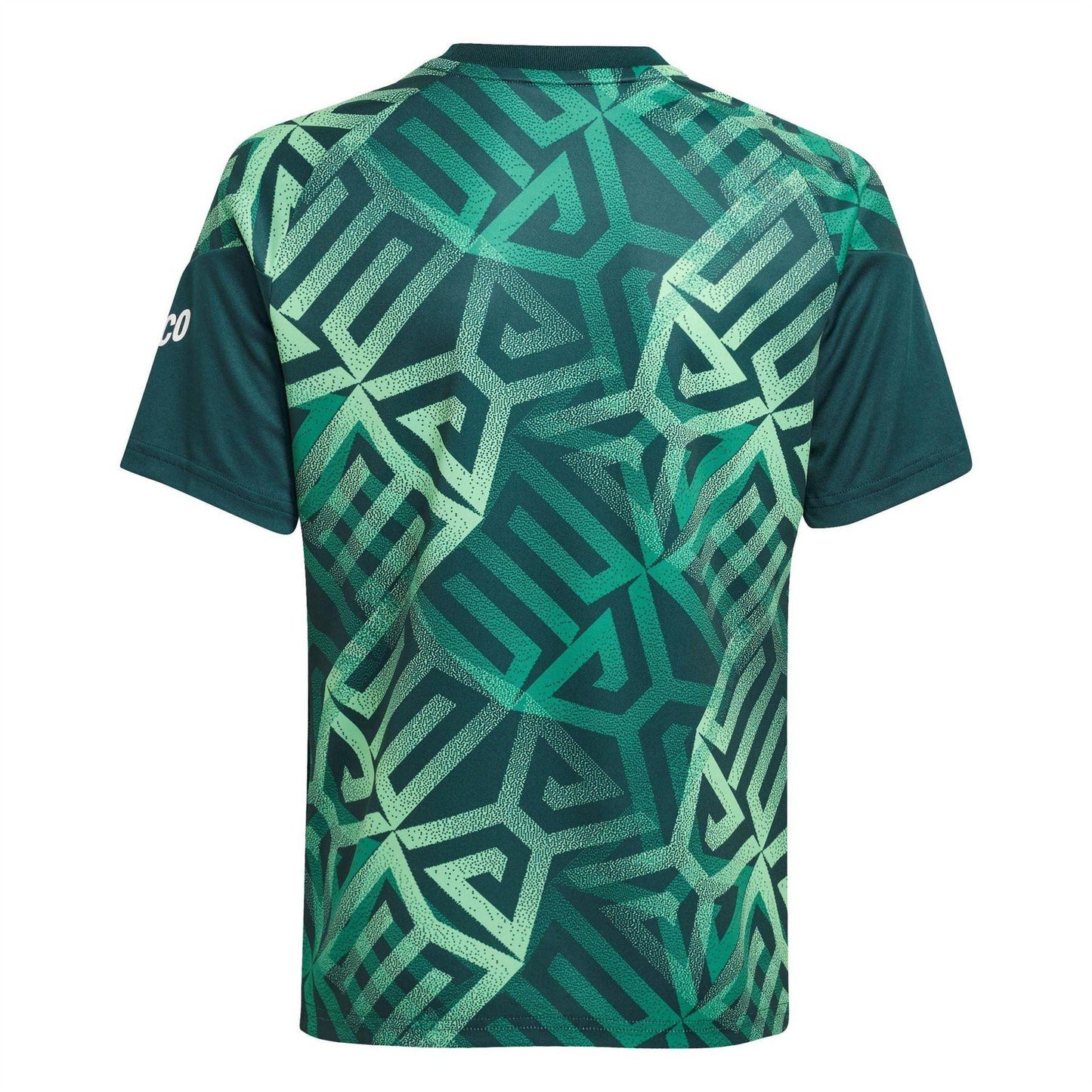 Green-White - Back - Adidas Childrens-Kids 2026 Pre Match Mexico Climacool Football Jersey