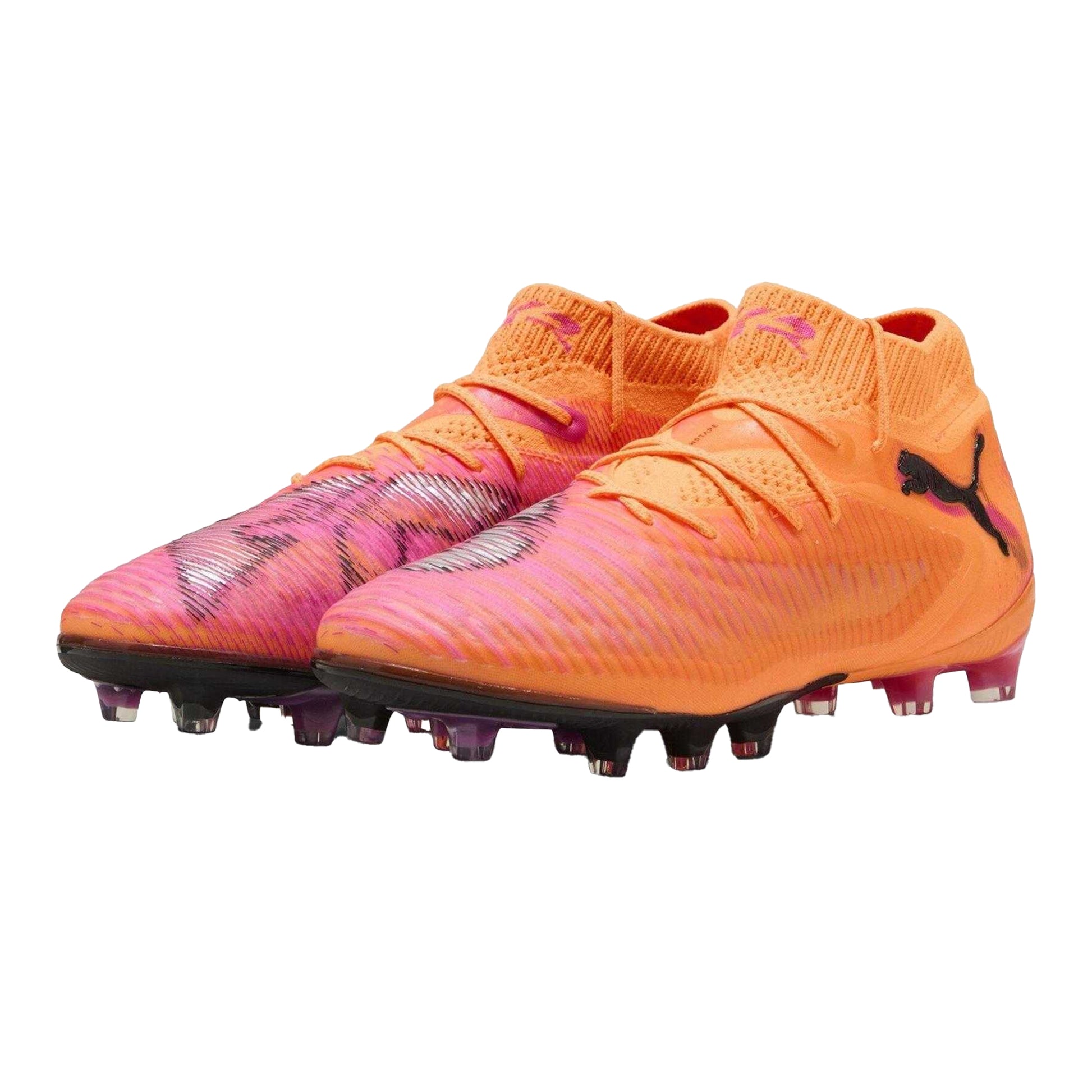 Orange-Pink - Close up - Puma Unisex Adult Future 8 Ultimate Gradient Firm Ground Football Boots