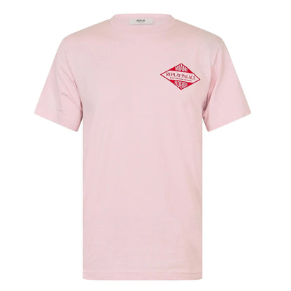 Pink - Front - Replay Mens T-Shirt