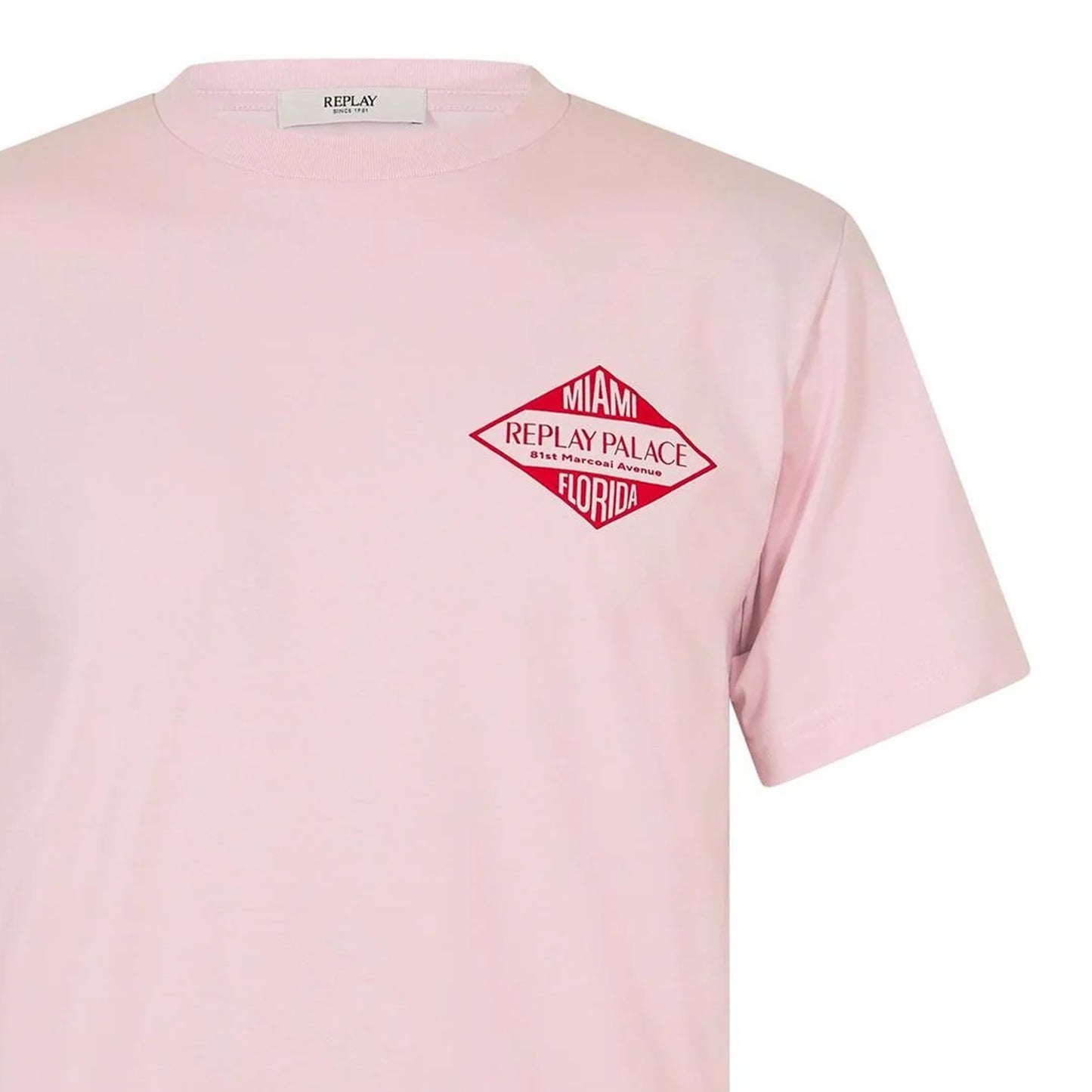 Pink - Side - Replay Mens T-Shirt