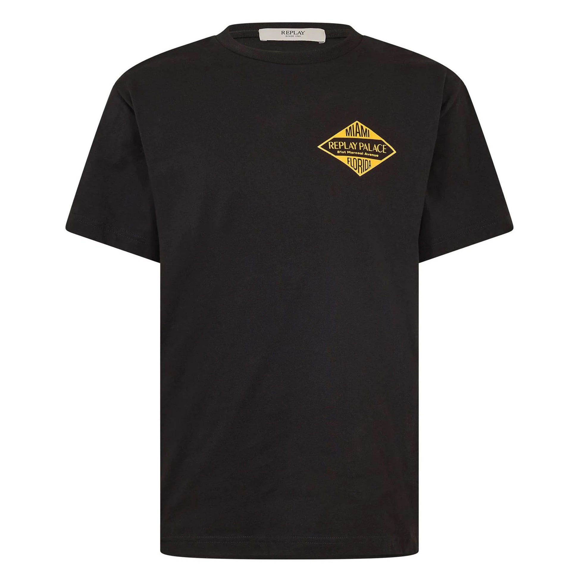 Black - Front - Replay Mens T-Shirt
