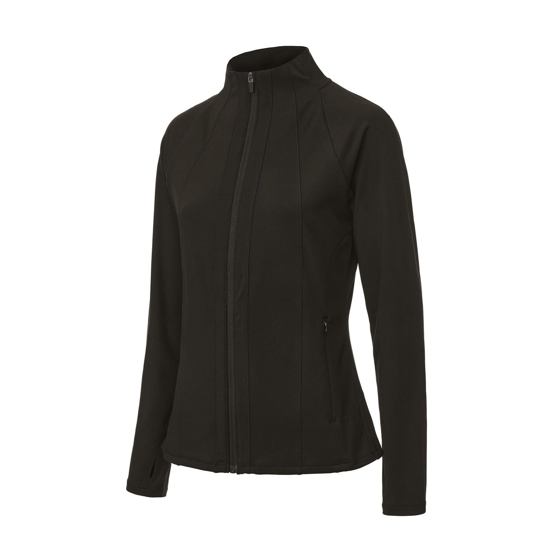 Brown - Side - LA Gear Womens-Ladies Essential Fitted Raglan Jacket