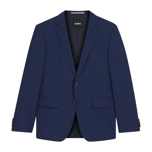 Blue - Front - Boss Mens H-Huge Slim Suit Jacket