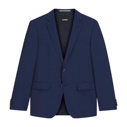Blue - Front - Boss Mens H-Huge Slim Suit Jacket