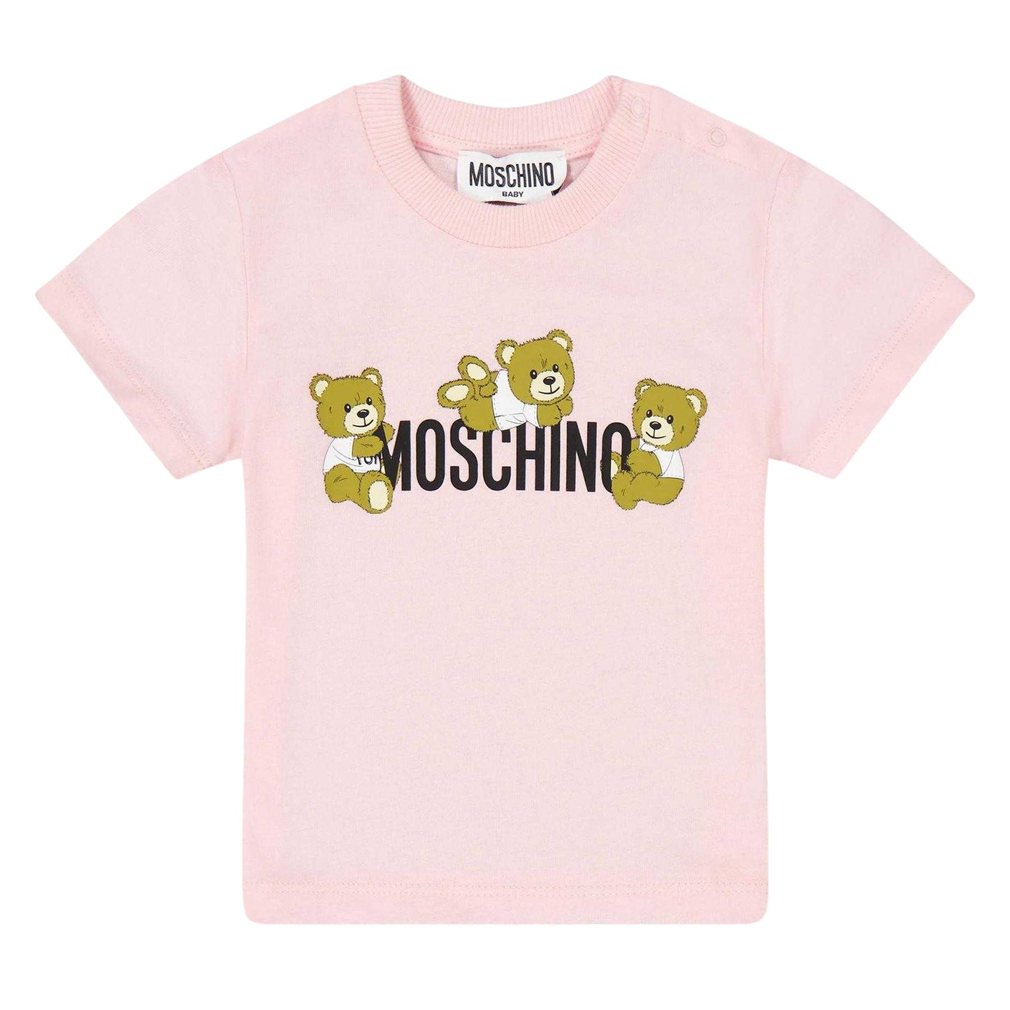 Pink - Front - Moschino Baby T-Shirt & Shorts Set