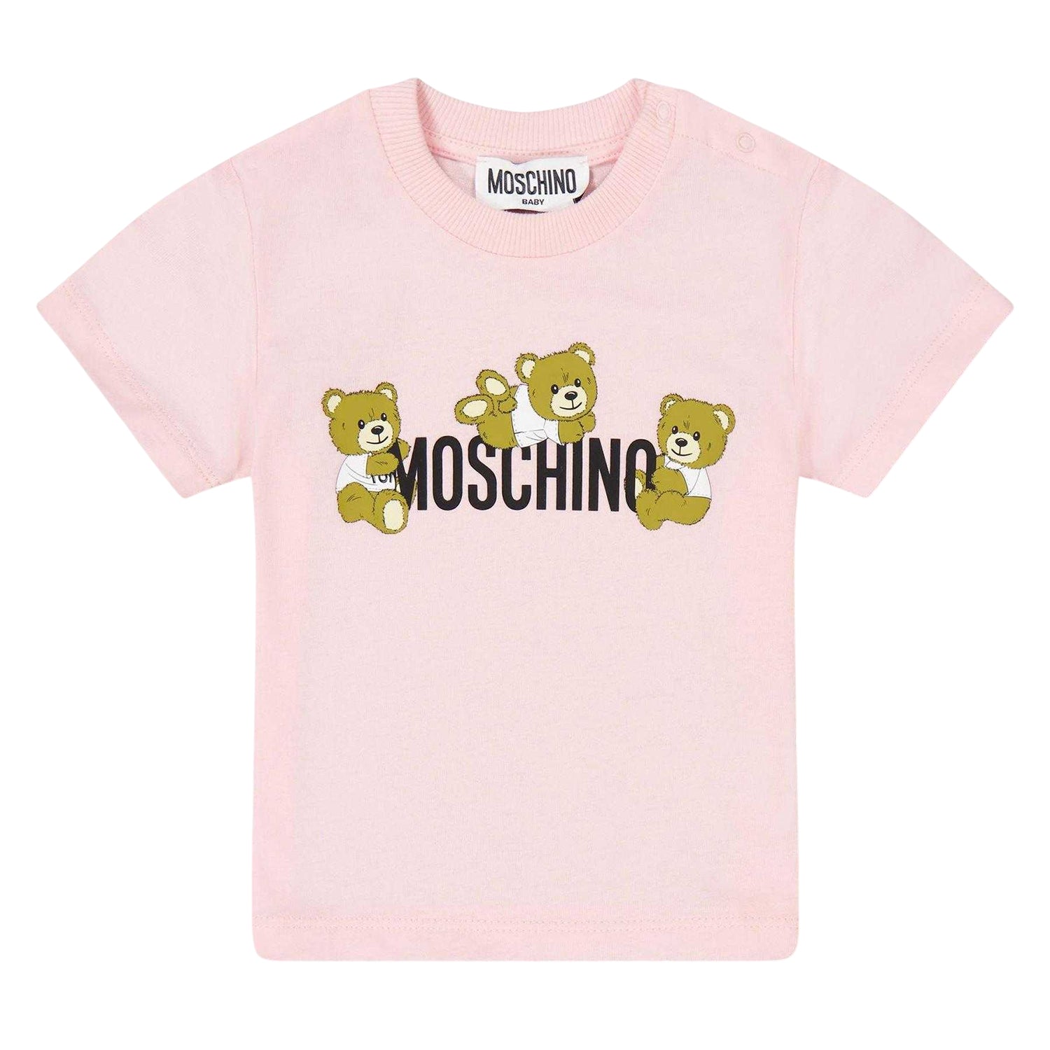 Pink - Front - Moschino Baby T-Shirt & Shorts Set