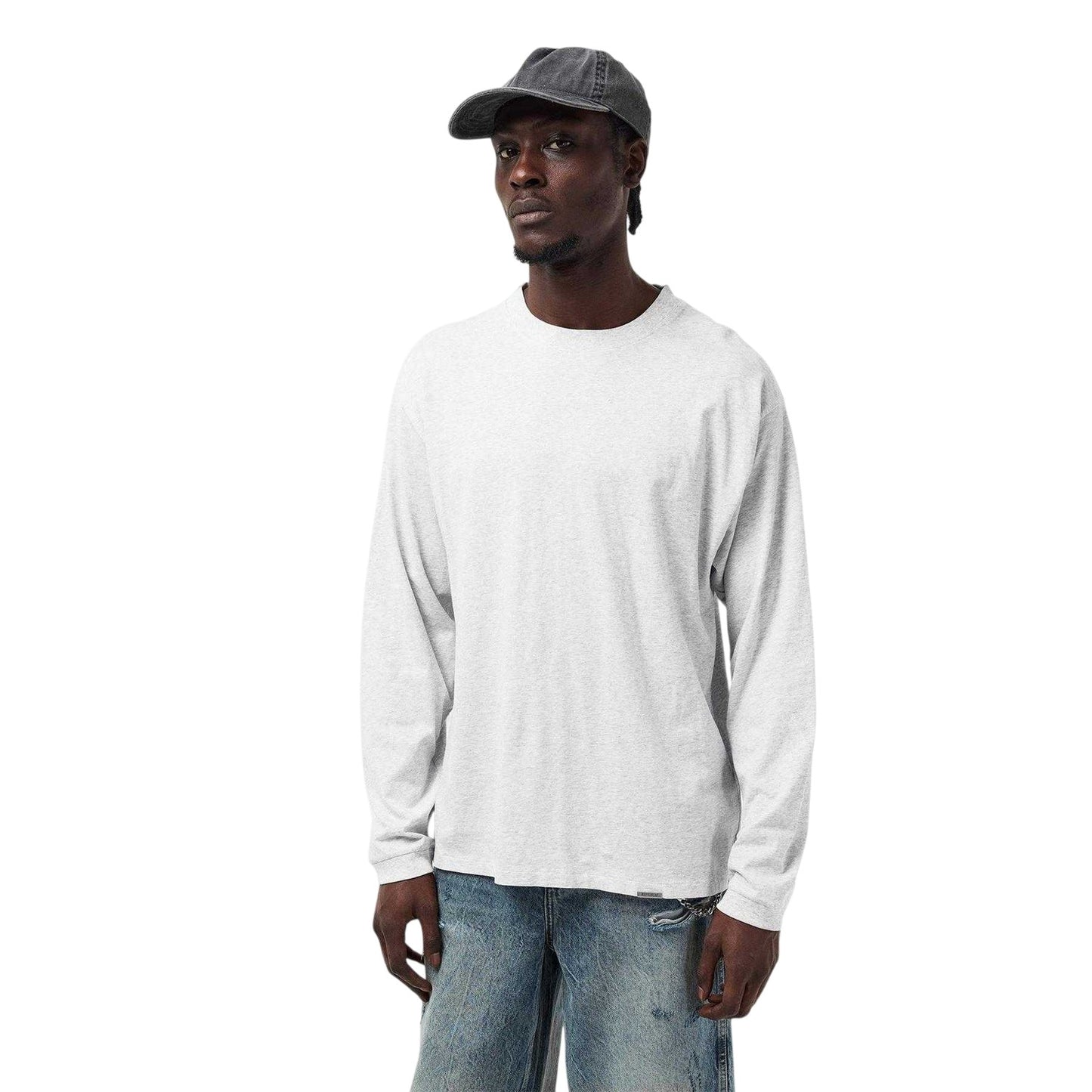 Ice Grey Marl - Side - Represent Mens Regular Long-Sleeved T-Shirt