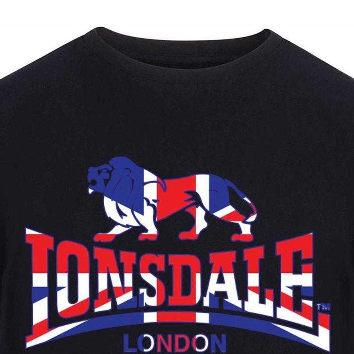 Black - Side - Lonsdale Mens Union Jack T-Shirt