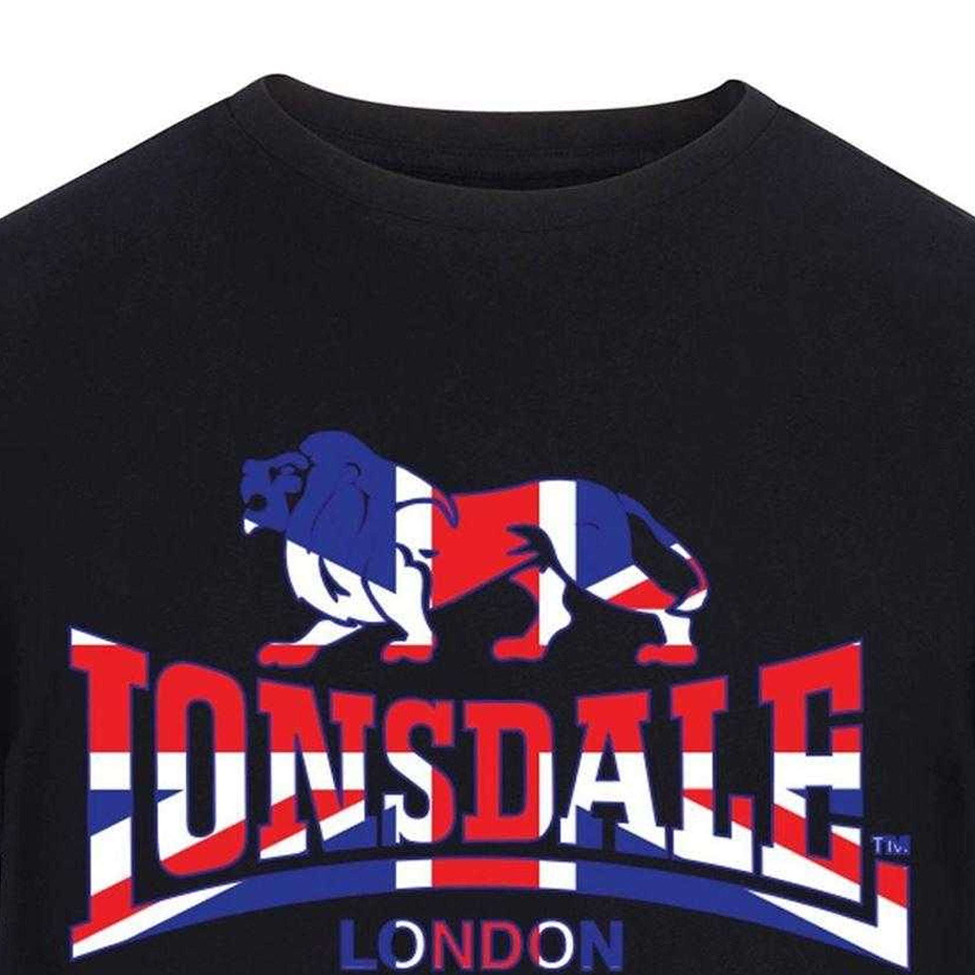 Black - Side - Lonsdale Mens Union Jack T-Shirt