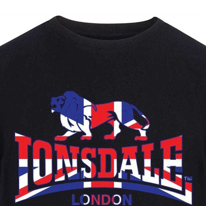 Black - Side - Lonsdale Mens Union Jack T-Shirt