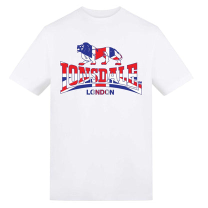White - Front - Lonsdale Mens Union Jack T-Shirt