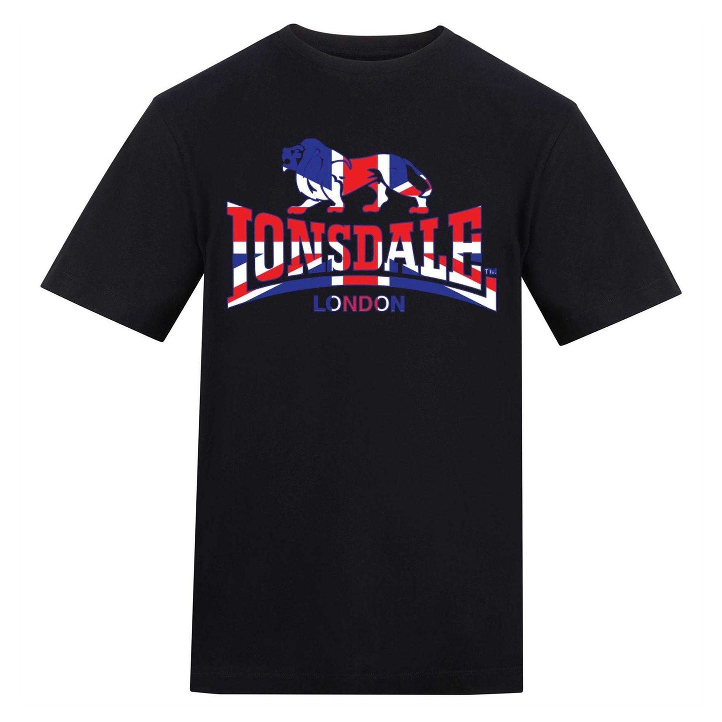 Black - Front - Lonsdale Mens Union Jack T-Shirt