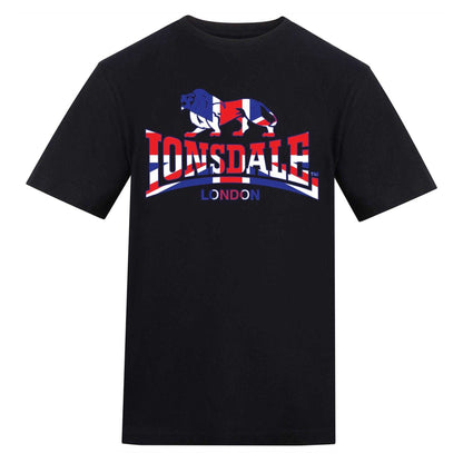 Black - Front - Lonsdale Mens Union Jack T-Shirt