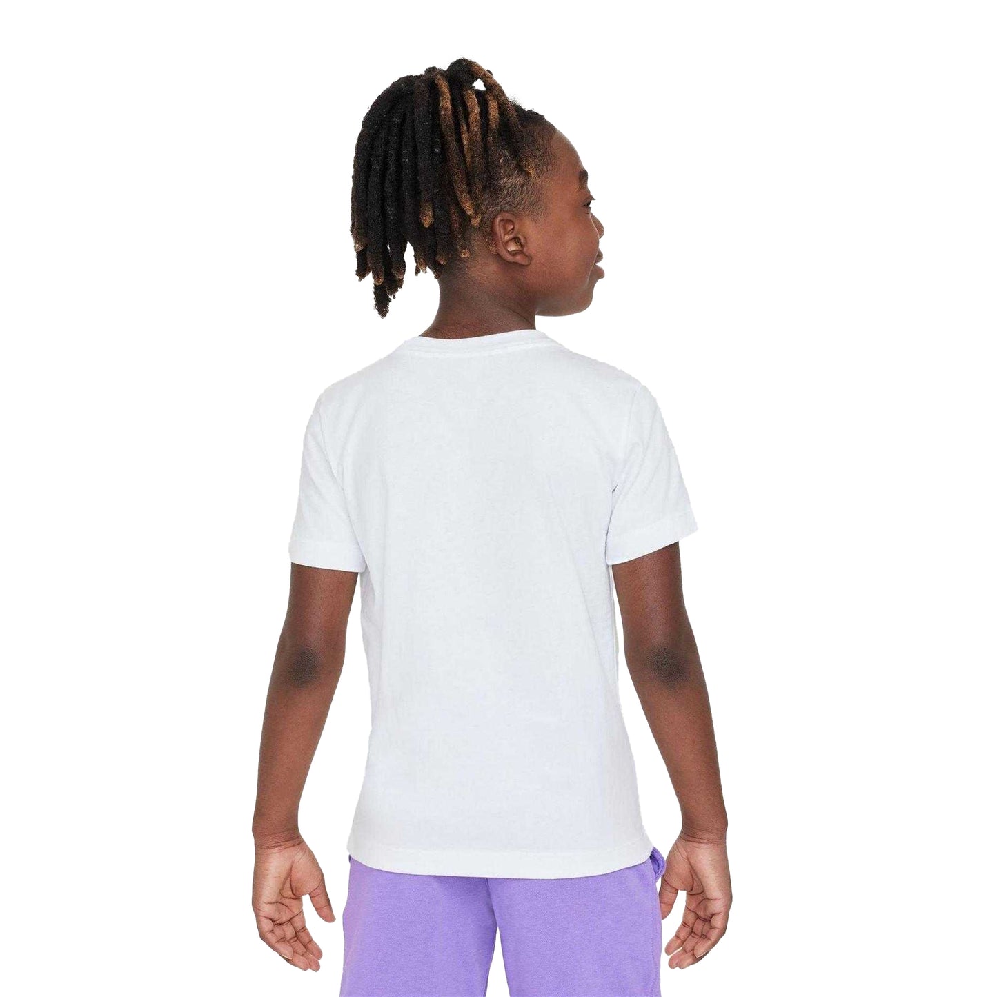 White - Back - Nike Childrens-Kids Logo Crew Neck Boxy T-Shirt