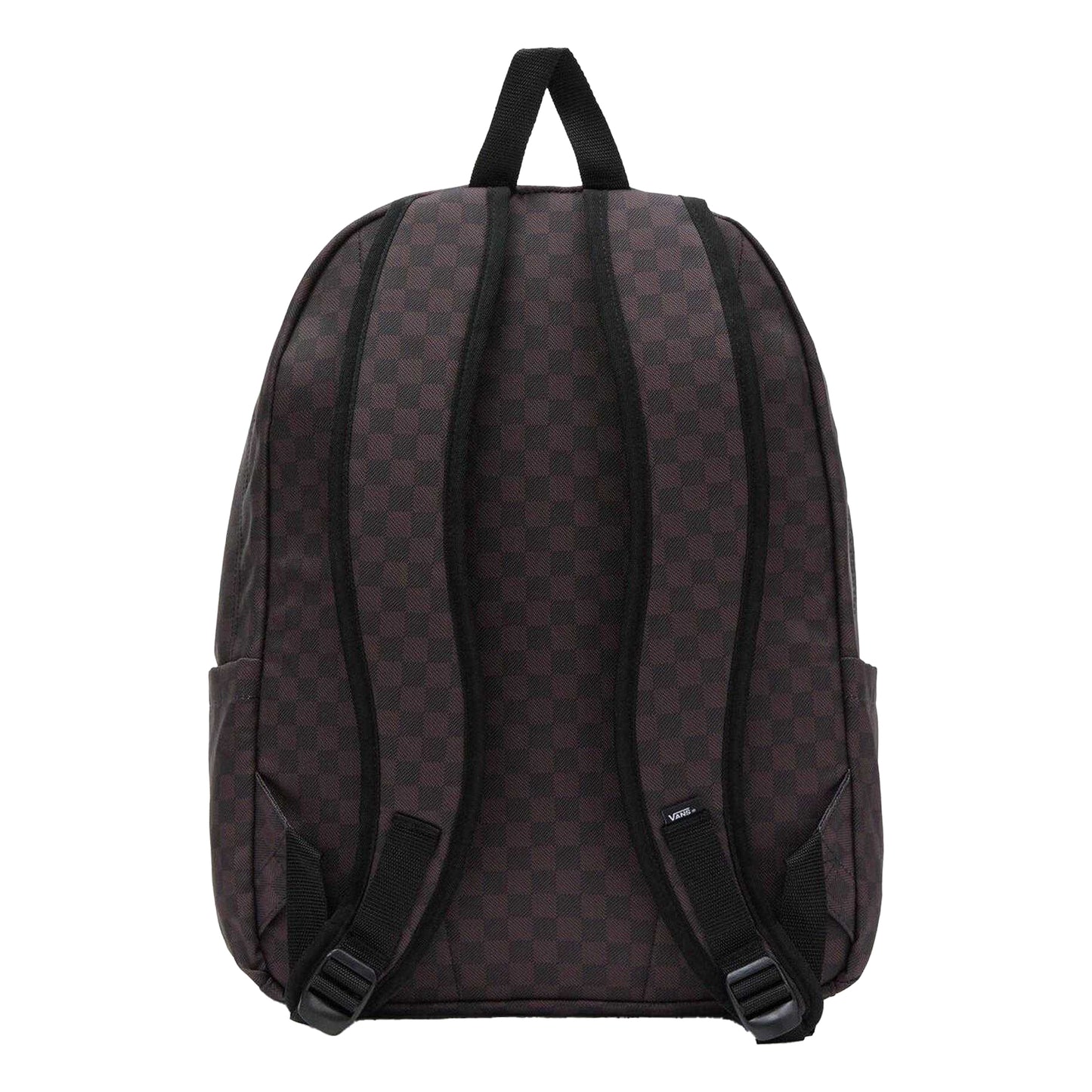 Black-Charcoal - Back - Vans Old Skool Check Plaid Logo Backpack