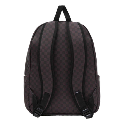 Black-Charcoal - Back - Vans Old Skool Check Plaid Logo Backpack