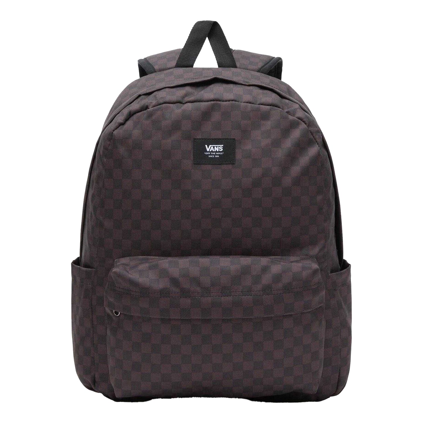 Black-Charcoal - Front - Vans Old Skool Check Plaid Logo Backpack