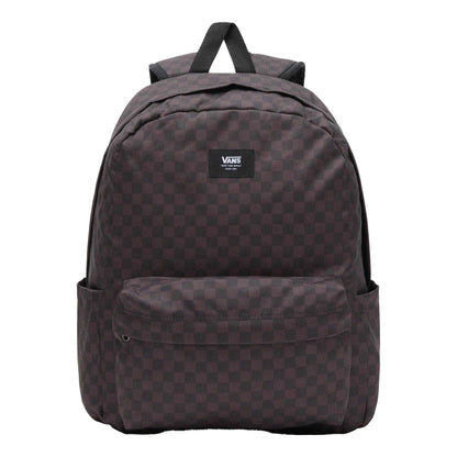 Black-Charcoal - Front - Vans Old Skool Check Plaid Logo Backpack