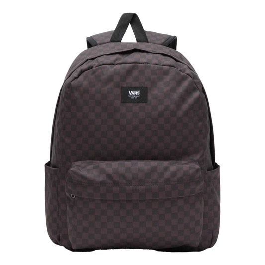 Black-Charcoal - Front - Vans Old Skool Check Plaid Logo Backpack