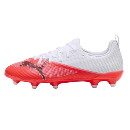 White-Red - Side - Puma Childrens-Kids Ultra 7.3 Firm Ground Football Boots