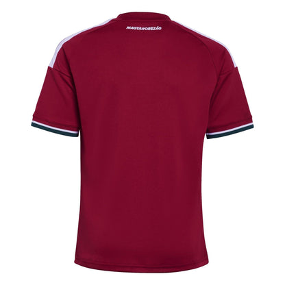 Red-White - Back - Adidas Childrens-Kids World Cup 2026 Hungary Home Shirt