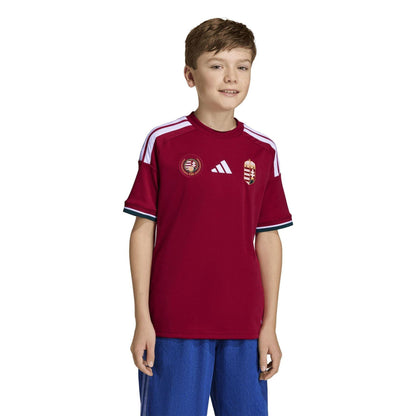 Red-White - Side - Adidas Childrens-Kids World Cup 2026 Hungary Home Shirt