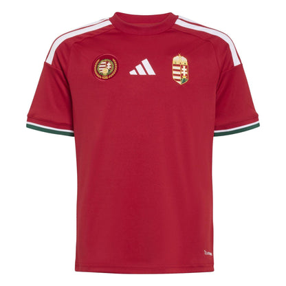 Red-White - Front - Adidas Childrens-Kids World Cup 2026 Hungary Home Shirt