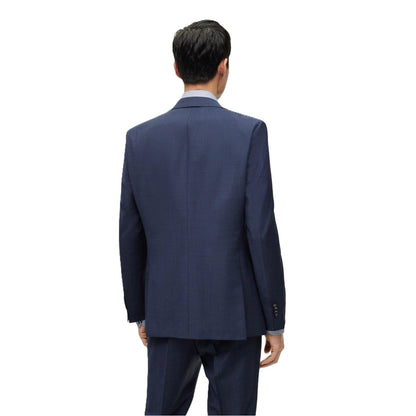 Blue - Back - Boss Mens Jeckson Solid Regular Suit Jacket