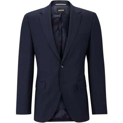 Blue - Front - Boss Mens Jeckson Solid Regular Suit Jacket