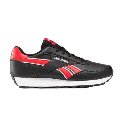 Black-White-Red - Side - Reebok Unisex Adult Rewind Run Trainers