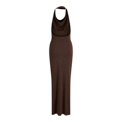 Grey - Back - JJXX Womens-Ladies Halter Neck Bodycon Dress