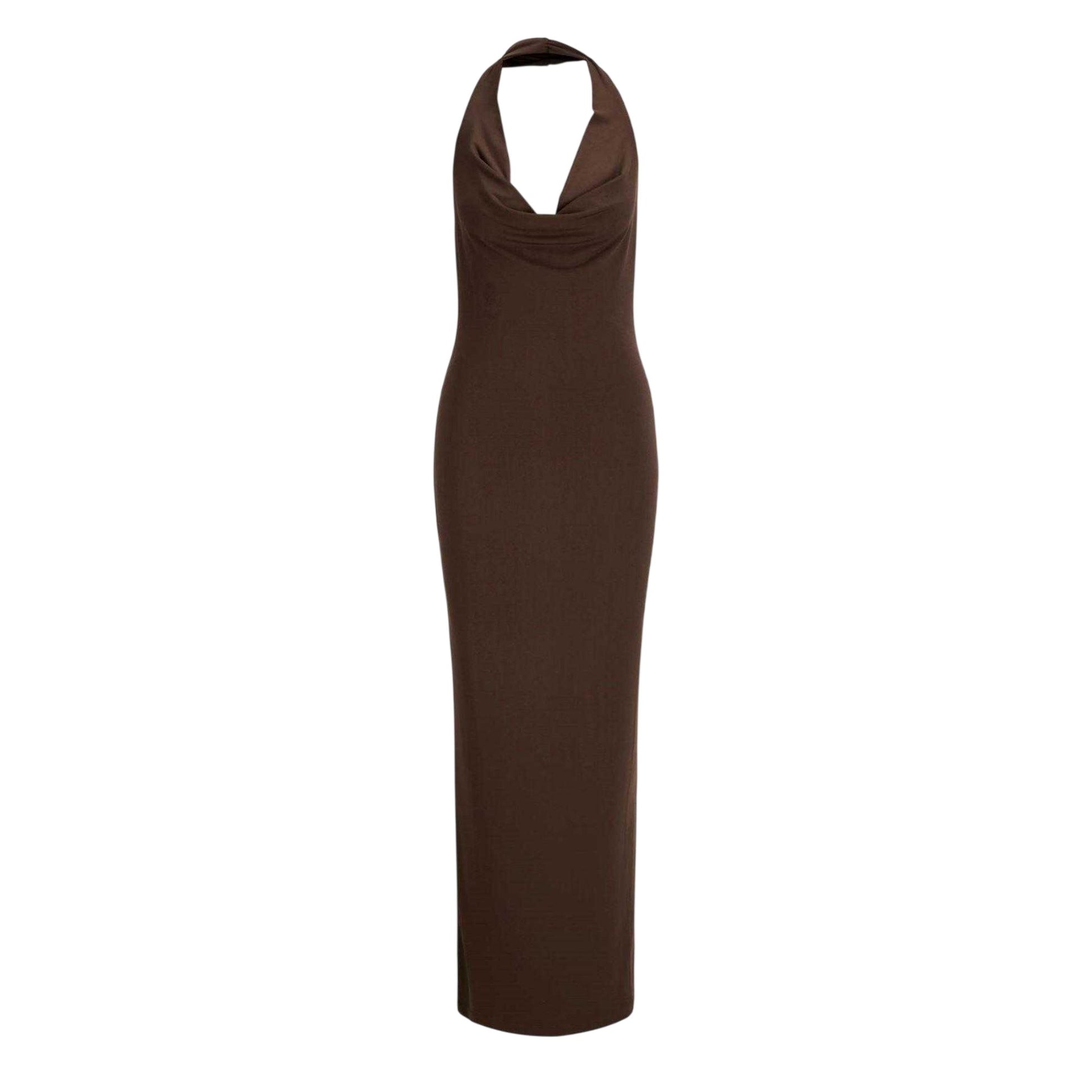 Grey - Front - JJXX Womens-Ladies Halter Neck Bodycon Dress