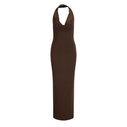 Grey - Front - JJXX Womens-Ladies Halter Neck Bodycon Dress