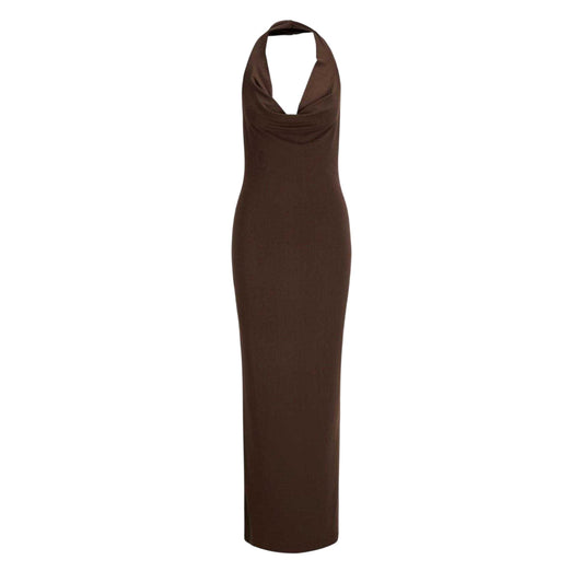 Grey - Front - JJXX Womens-Ladies Halter Neck Bodycon Dress