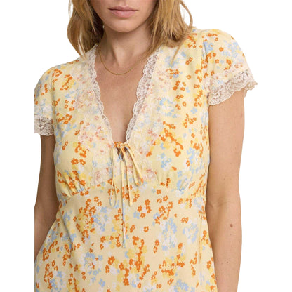 Yellow - Side - Nobody´s Child Womens-Ladies Aida Ditsy Floral Short-Sleeved Mini Dress