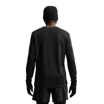 Black - Back - Nike Mens Miler Long-Sleeved Running T-Shirt