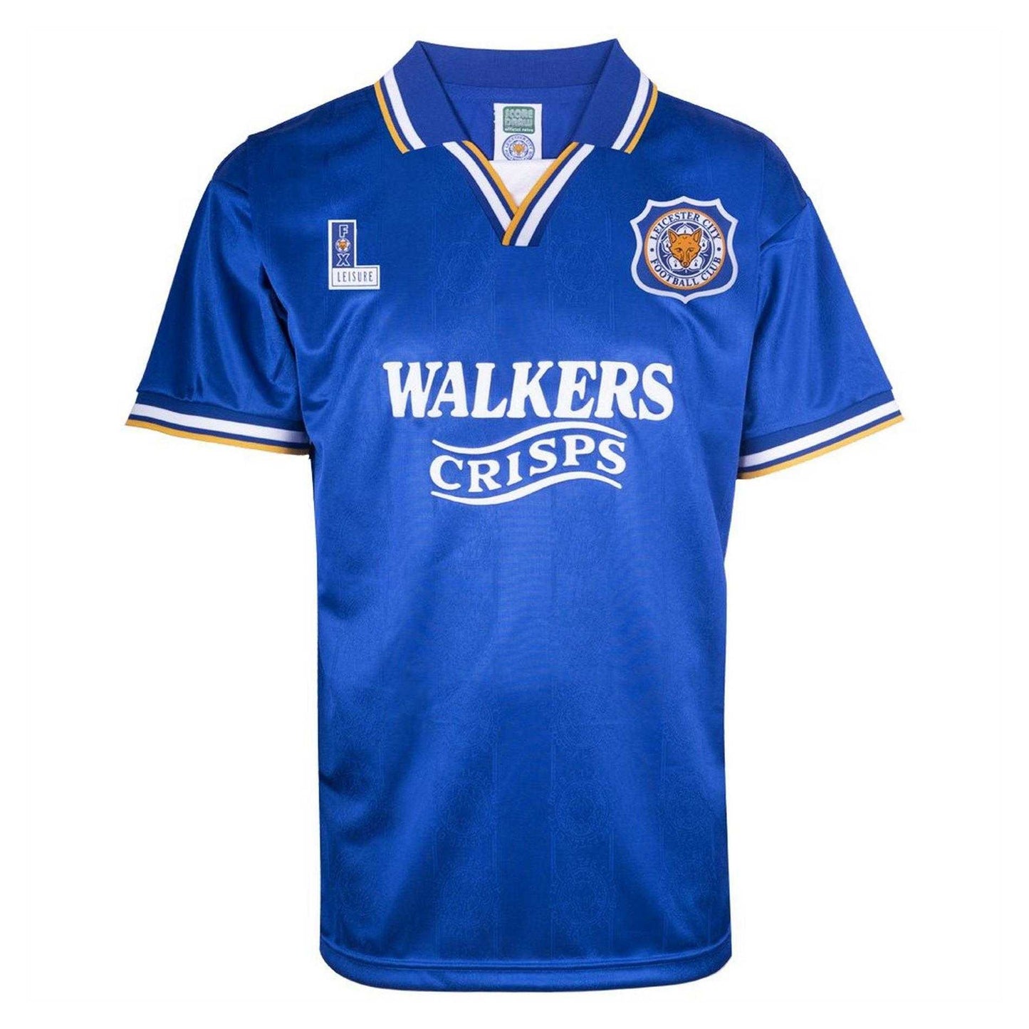 Blue-White - Front - Score Draw Mens Leicester City 95 Football Jersey