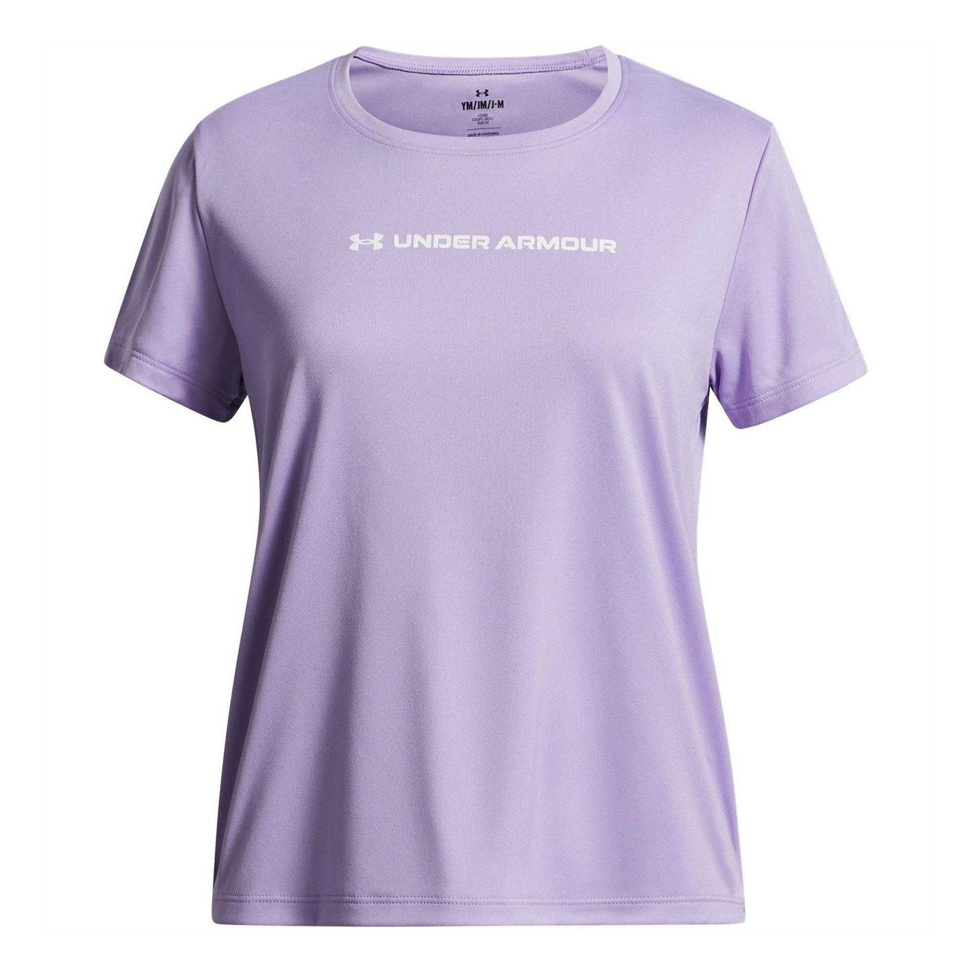 Purple - Front - Under Armour Childrens-Kids Tech Wordmark Performance T-Shirt