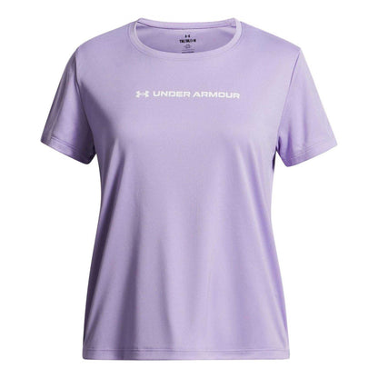 Purple - Front - Under Armour Childrens-Kids Tech Wordmark Performance T-Shirt