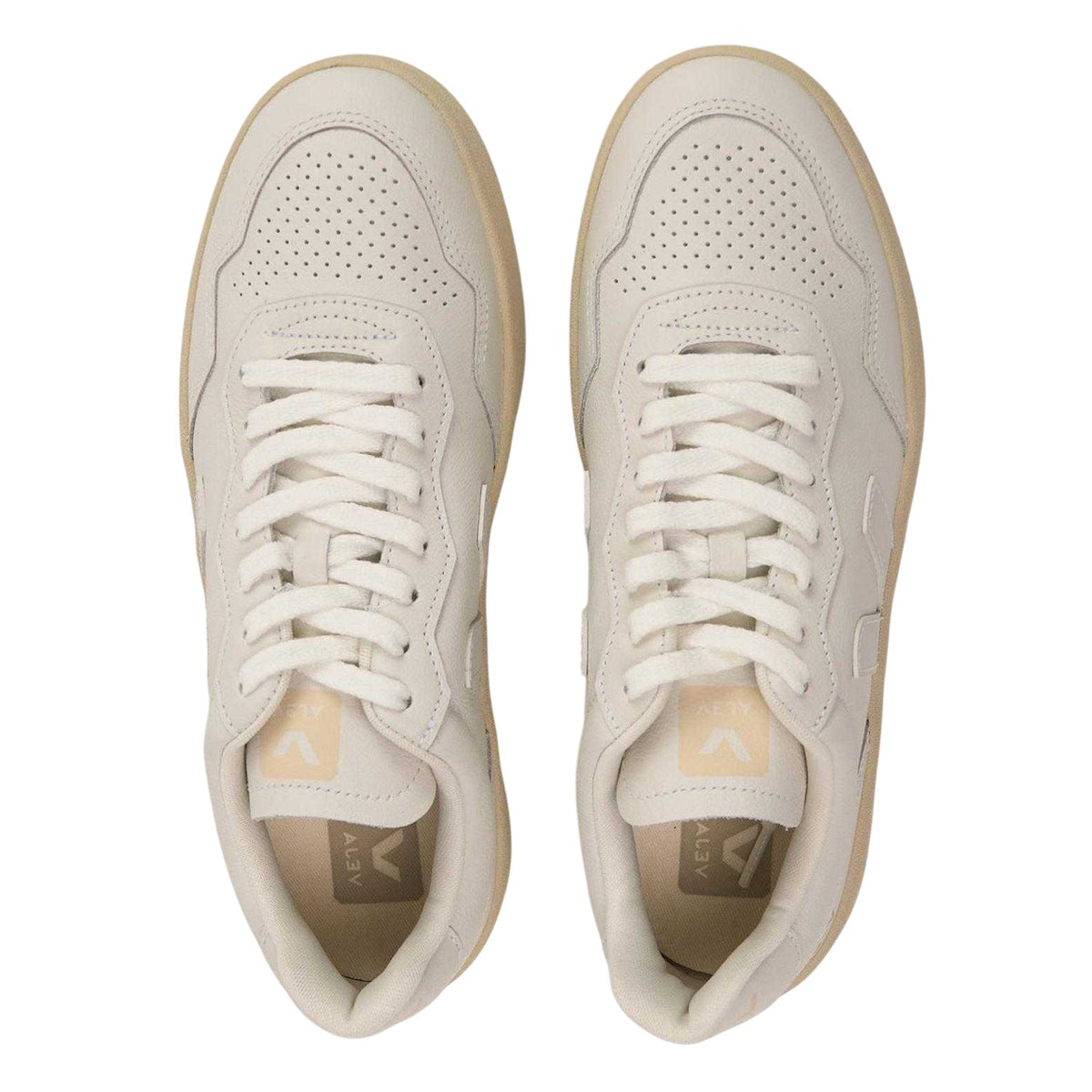 White - Side - Veja Womens-Ladies Bastle Leather Court Trainers
