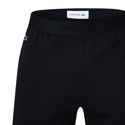 Black - Back - Lacoste Mens Waffle Relaxed Fit Pyjama Shorts