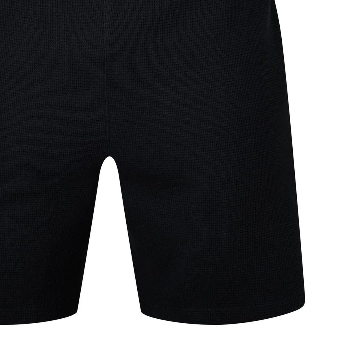 Black - Side - Lacoste Mens Waffle Relaxed Fit Pyjama Shorts