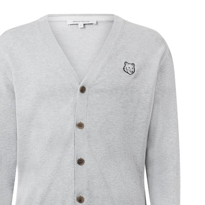 Grey - Side - Maison Kitsuné Mens Fox Head Cardigan