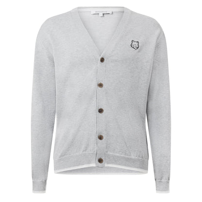 Grey - Front - Maison Kitsuné Mens Fox Head Cardigan